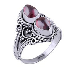 Cabochon Stone Silver Rings